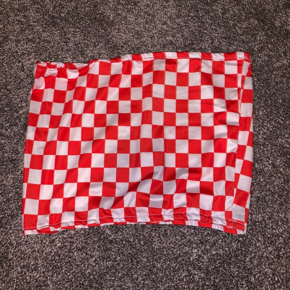 Checked tube top